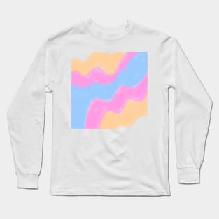 Orange blue pink watercolor art design Long Sleeve T-Shirt